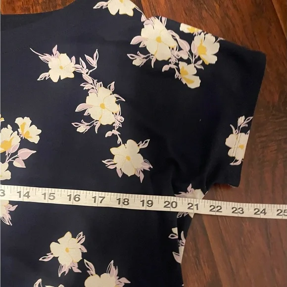 J Jill Navy Floral Dress with pockets Large - Picture 10 of 10